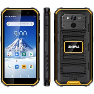 Uniwa F963 Rugged Phone  3 GB + 32 GB  IP68 waterdicht stofdicht schokbestendig  5 5 inch Android 10.0 MTK6739 Quad Core tot 1 25 GHz  netwerk: 4G  NFC  OTG (zwart geel)
