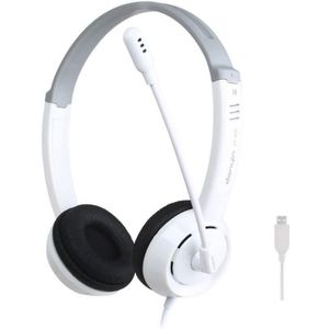 DANYIN DT326 Op de desktopcomputer gemonteerde computer kinderen leren draad headset met microfoon  kabellengte: 1 8 m  Stijl:USB(Wit)