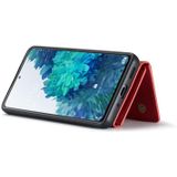 For Samsung Galaxy S20 FE DG.MING M2 Series 3-Fold Multi Card Bag + Magnetic Back Cover Shockproof Case with Wallet & Holder Function(Red)