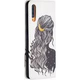 For Samsung Galaxy A70 Colored Drawing Pattern Invisible Magnetic Horizontal Flip PU Leather Case with Holder & Card Slots & Wallet(Girl)