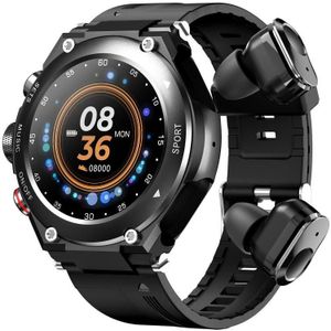 T92 1 28 inch IPS-aanraakscherm 2 in 1 Bluetooth-headset Smart Watch  ondersteuning voor hartslagbewaking / Bluetooth-muziek