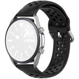For Galaxy Watch 3 45mm Silicone Sports Solid Color Strap  Size: Free Size 22mm(Black)