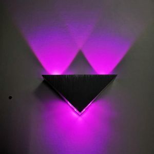 9W LED Triangle Wall Light Interior Corridor Aisle Lights(Purple Light)