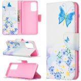 For Samsung Galaxy A52 5G Colored Drawing Pattern Horizontal Flip Leather Case with Holder & Card Slots & Wallet(Butterfly Love)