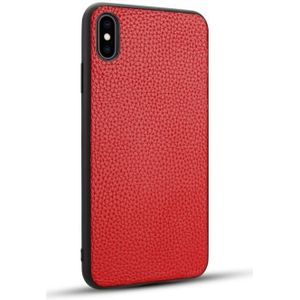 For iPhone XS Max Litchi PU Leather Anti-falling TPU Protective Case(Red)