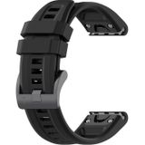 For Garmin Fenix 5X Plus 26mm Silicone Sport Pure Color Watch Band(Black)