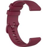 For Polar Ignite 20mm Small Plaid Texture Silicone Wrist Strap Watchband(Wine Red)