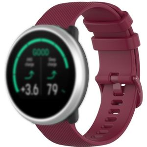 For Polar Ignite 20mm Small Plaid Texture Silicone Wrist Strap Watchband(Wine Red)