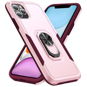 Pioneer Armor Heavy Duty PC + TPU schokbestendig hoesje met houder voor iPhone 11 Pro (roze)