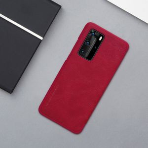 For Huawei P40 Pro NILLKIN QIN Series Crazy Horse Texture Horizontal Flip Leather Case with Card Slot(Red)