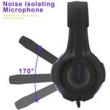 SADES AH-68 3.5mm Plug Wire-controlled E-sports Gaming Headset with Retractable Microphone  Cable Length: 2m(Black purple)