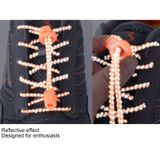 AONIJIE Unisex verstelbare elastische reflecterende sport Lace Quick Lock Shoelace(White)