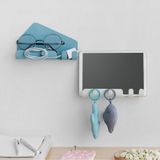 Wall Mounted 4 Hooks Mobile Phone Hanging Holder Hook Charging Stand Bracket(Green)
