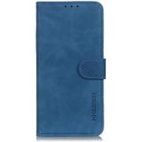 Voor OPPO Find X3 / Find X3 Pro KHAZNEH Retro Texture PU + TPU Horizontal Flip Leather Case with Holder & Card Slots & Wallet (Blue)