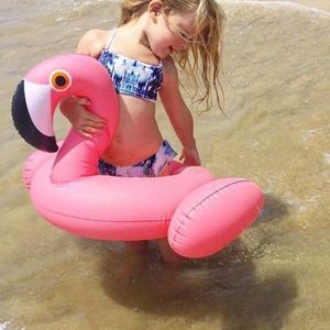 Kids Summer Water Fun Inflatable Flamingo Shaped Pool Ride-on Swimming Ring Floats  Outer Diameter: 87cm