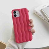 Voor iPhone 14 Pro Skin Feel 3D Water Wave Texture Phone Case(Rose Red)