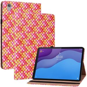 Voor Lenovo Tab M10 HD GEN 2 TB-X306X Kleur Weave Lederen Tablet Case met Houder (Rose Red)