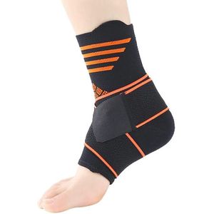 Nylon Sports Compression Striped Bandage Enkle Support  Specificatie: L (Orange Stripes)