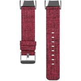 Voor Fitbit Charge 5 nylon canvas vervangende band horlogeband (paars rood)