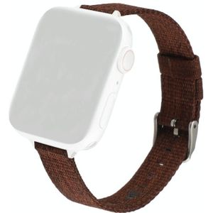 Woven Canvas Nylon Wrist Strap Watch Band For Series 6 & SE & 5 & 4 44mm / 3 & 2 & 1 42mm(Brown)
