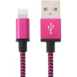 2m Woven Style 8 Pin to USB Sync Data / Charging Cable  For iPhone 6 & 6 Plus  iPhone 5 & 5S & 5C  iPad Air 2 & Air  iPad mini 1 / 2 / 3  iPod touch 5(Magenta)