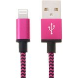 2m Woven Style 8 Pin to USB Sync Data / Charging Cable  For iPhone 6 & 6 Plus  iPhone 5 & 5S & 5C  iPad Air 2 & Air  iPad mini 1 / 2 / 3  iPod touch 5(Magenta)