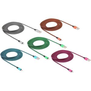 2m Woven Style 8 Pin to USB Sync Data / Charging Cable  For iPhone 6 & 6 Plus  iPhone 5 & 5S & 5C  iPad Air 2 & Air  iPad mini 1 / 2 / 3  iPod touch 5(Magenta)