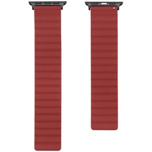 Silicone Magnetic Replacement Strap Watchband For Apple Watch Series 6 & SE & 5 & 4 44mm / 3 & 2 & 1 42mm(Red)