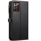 Voor Samsung Galaxy Note20 ESEBLE Star Series Lanyard Rits Portemonnee RFID Leather Case(Black)