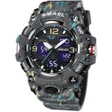 SMAEL 8008 outdoor waterdicht camouflage sport elektronisch horloge lichtgevend multifunctioneel heuphorloge