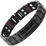 2 PCS Double Row Magnet Magnetic Therapy Bracelet For Men  Colour: Black