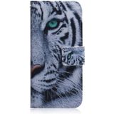 For LG K41S Coloured Drawing Horizontal Flip Leather Case  with Holder & Card Slots & Wallet(Tiger)