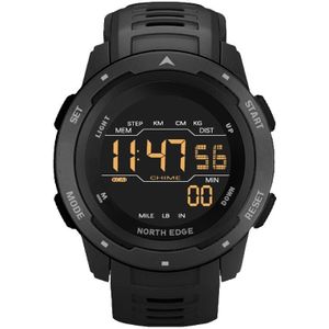 NORTH EDGE Mars Men Luminous Digital Waterproof Smart Sports Watch  Support Alarm Clock & Countdown & Sports Mode(Black)