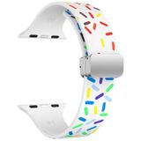 Voor Apple Watch Ultra 49 mm Rainbow Dots siliconen magnetische gesp horlogeband