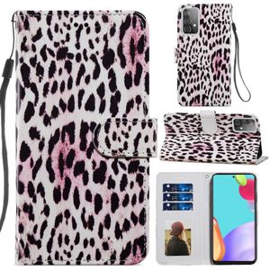 For Samsung Galaxy A52 5G / 4G Painted Pattern Horizontal Flip Leather Case with Holder & Card Slots & Photo Frame(Leopard)