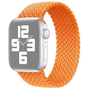 Metal Head Braided Nylon Solid Color Replacement Strap Watchband For Apple Watch Series 6 & SE & 5 & 4 40mm / 3 & 2 & 1 38mm  Size:S 135mm(Orange)