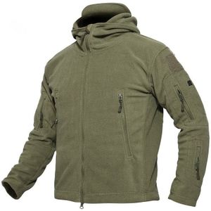 Fleece Warm Men Thermal Breathable Hooded Coat(Green)