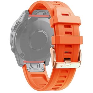 Voor Garmin Fenix 7S 20mm Rose Gold Buckle Silicone Strap (Oranje)