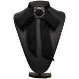 Satin Chiffon Bow Tie Dames Shirt Collar Accessoire (Zwart)