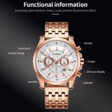 OCHSTIN 7256 mode stalen band multifunctioneel quartz herenhorloge (rosé goud wit)