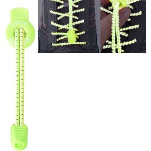 AONIJIE Unisex verstelbare elastische reflecterende sport Lace Quick Lock schoenveter (lichtgroen)