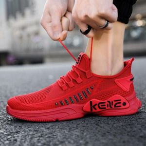 Male Sports Shoes Breathable Flying Weave Mesh Casual Shoes  Size: 43(ZM-67 Red)