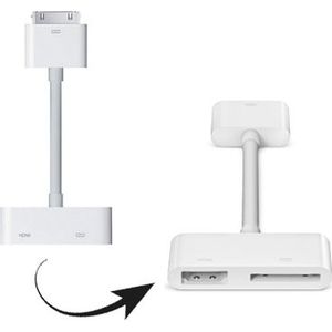 Digital AV HDMI Adapter to HDTV  For New iPad (iPad 3) / iPad 2 / iPad / iPhone 4 & 4S / iPod Touch 4(White)