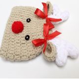 Children Photography Clothing Hand-knitted Cartoon Christmas Deer Shape Wool Cap  Size:S