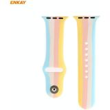 For Apple Watch Series 6/5/4/SE 44mm ENKAY Hat-Prince 2 in 1 Rainbow Silicone Watch Band + 3D Full Screen PET Curved Hot Bending HD Screen Protector Film(Color 1)