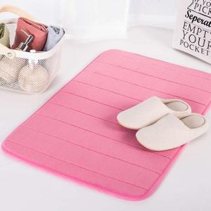 Anti slip water absorptie rug badkamer mat Shaggy Memory Foam keuken deur Vloermatten  grootte: 40X60CM (roze)