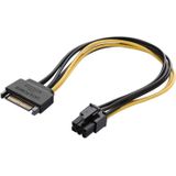 20cm SATA 15 Pin to 6 Pin PCI Express Graphics Video Card Sata Power Cable