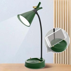 GIVELONG Forest Bird LED Touch Usb Table Lamp With Mobile Phone Holder Bedroom Bedside Night Light(GL361-4 Green)