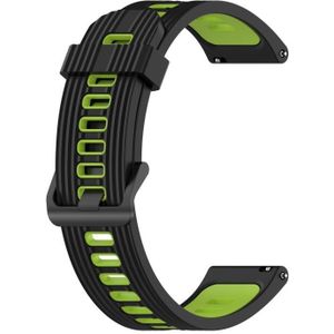 Voor Amazfit GTR 3 / GTR 3 PRO / GTR 2 22mm Tweekleurige Streep Siliconen Watchband (Black Lime Green)