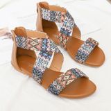 Dames Zomer Sandalen Bohemian Ethnic Beach Flat Shoes  Maat: 41(Bruin)